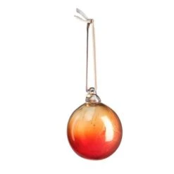 Glass Bauble -Red/Gold