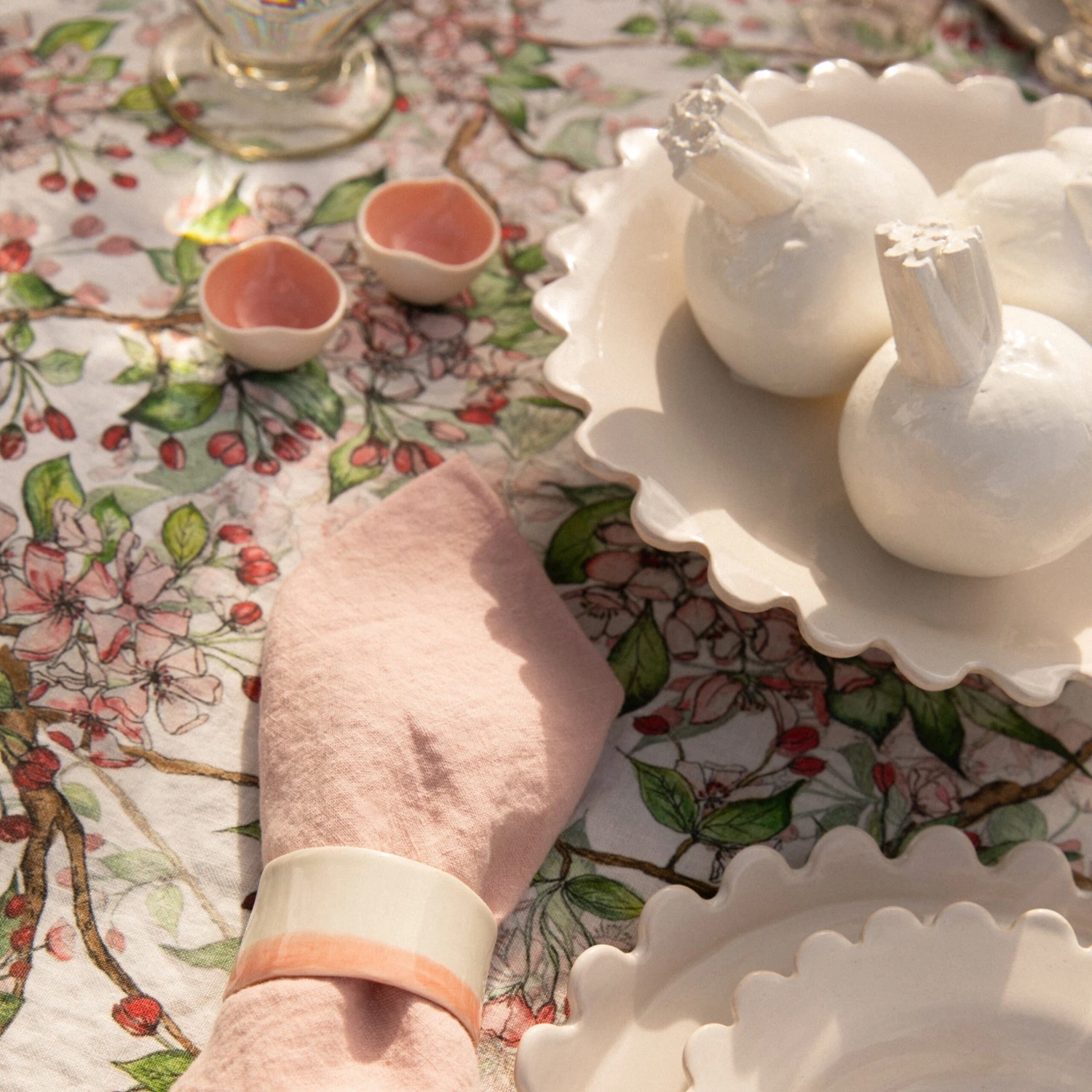 Cherry Blossom Linen Table Cloth - Image 4