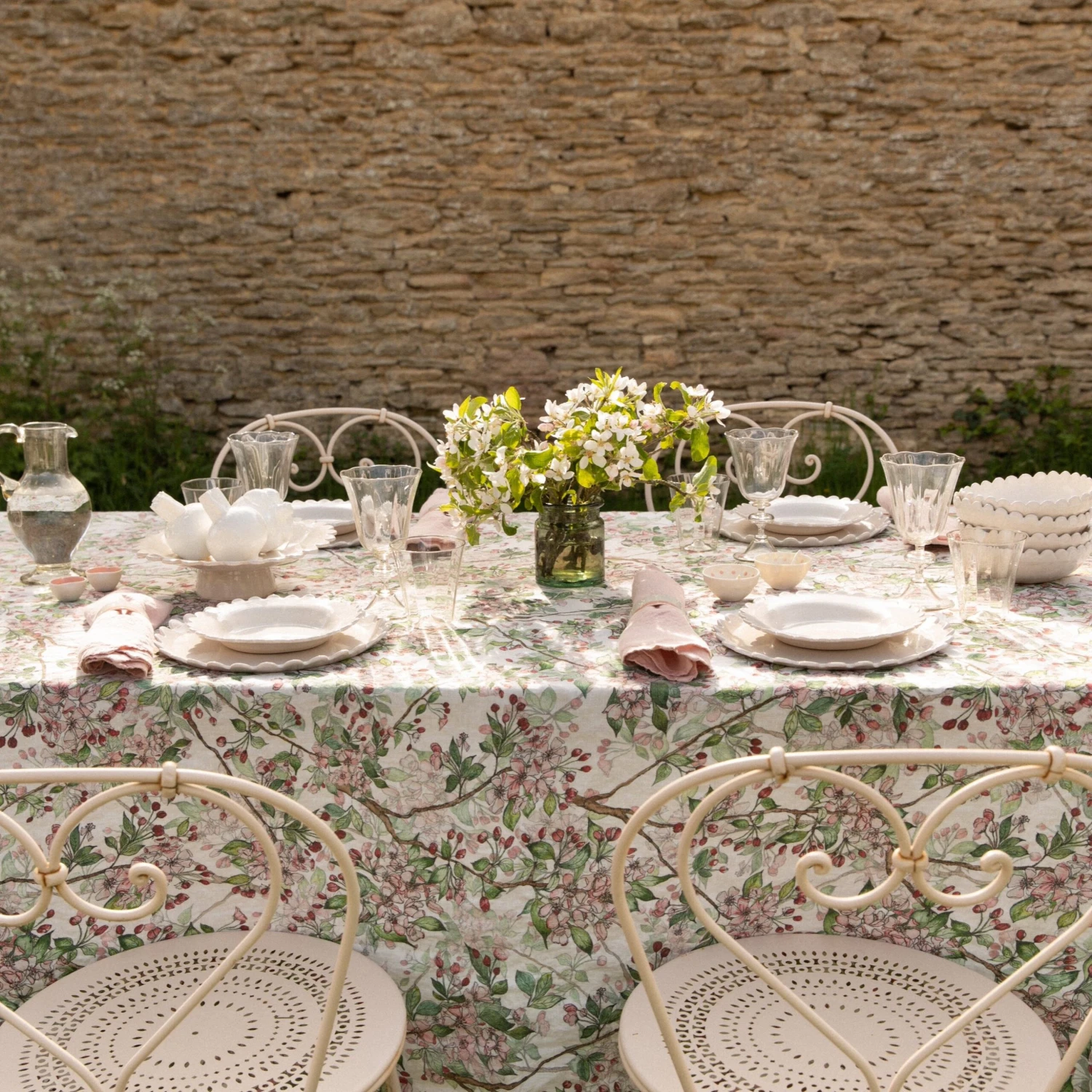Cherry Blossom Linen Table Cloth - Image 5