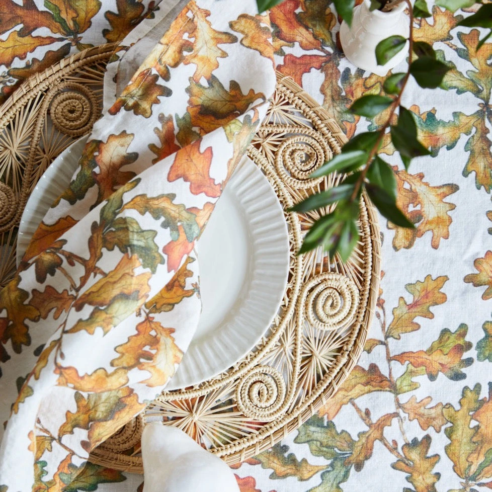 Autumn Leaves Oak Linen Napkin - Image 3