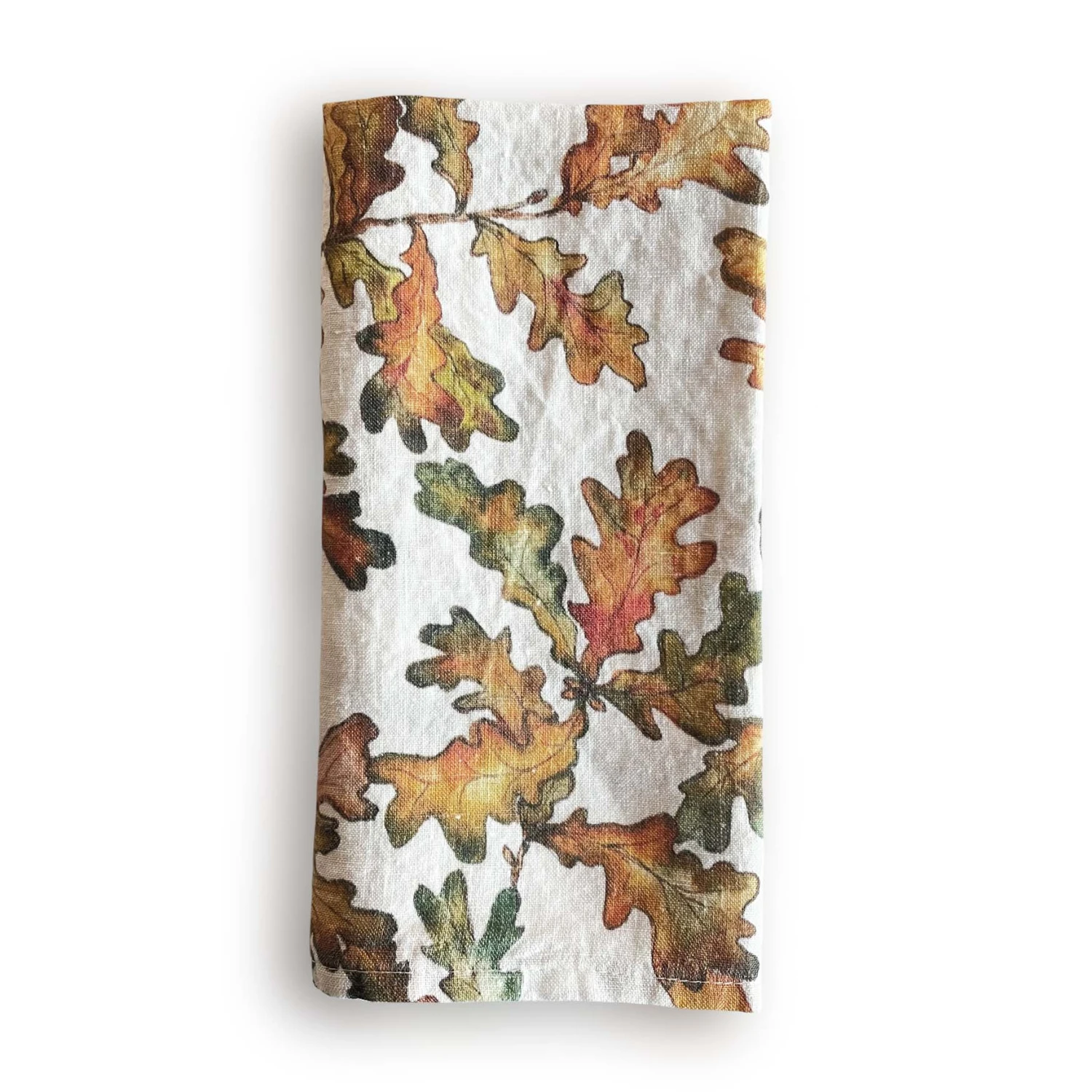 Autumn Leaves Oak Linen Napkin