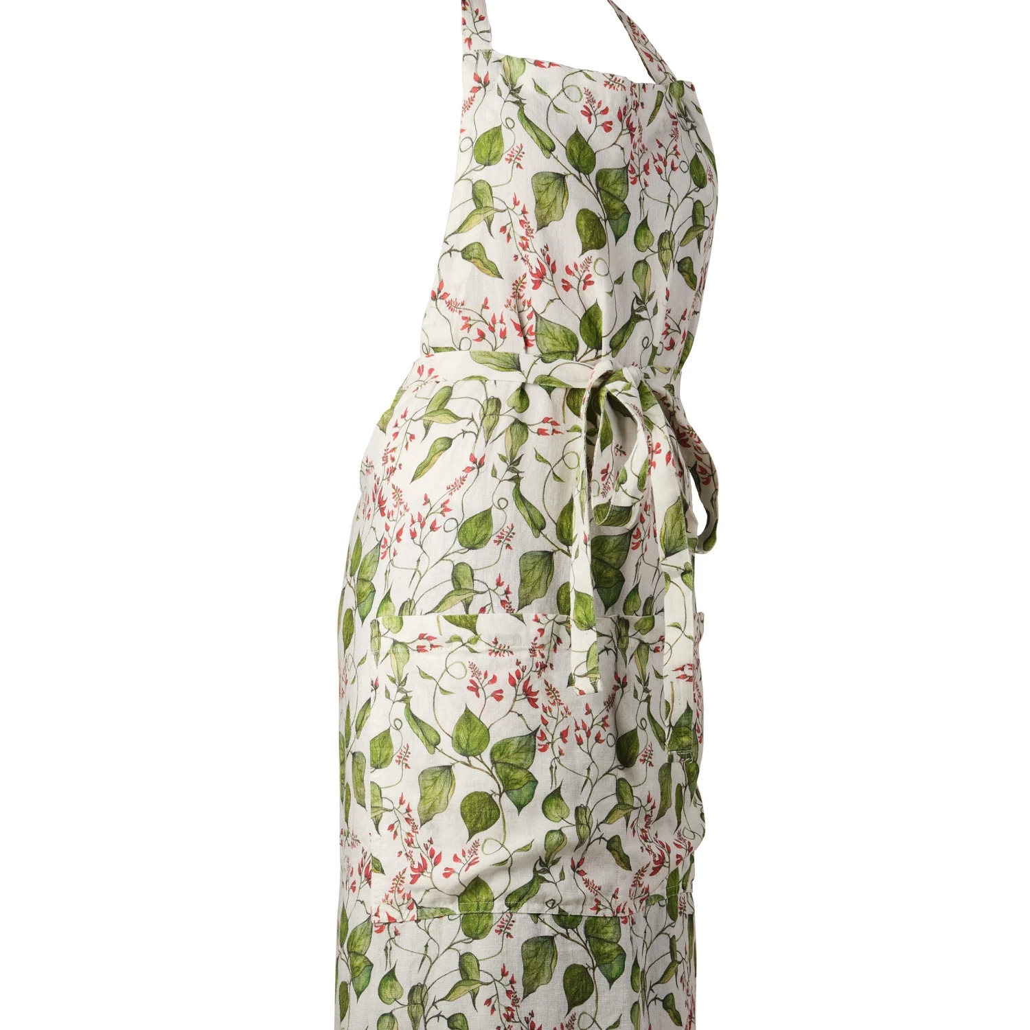 Bean Flower Printed Linen Apron - Image 2