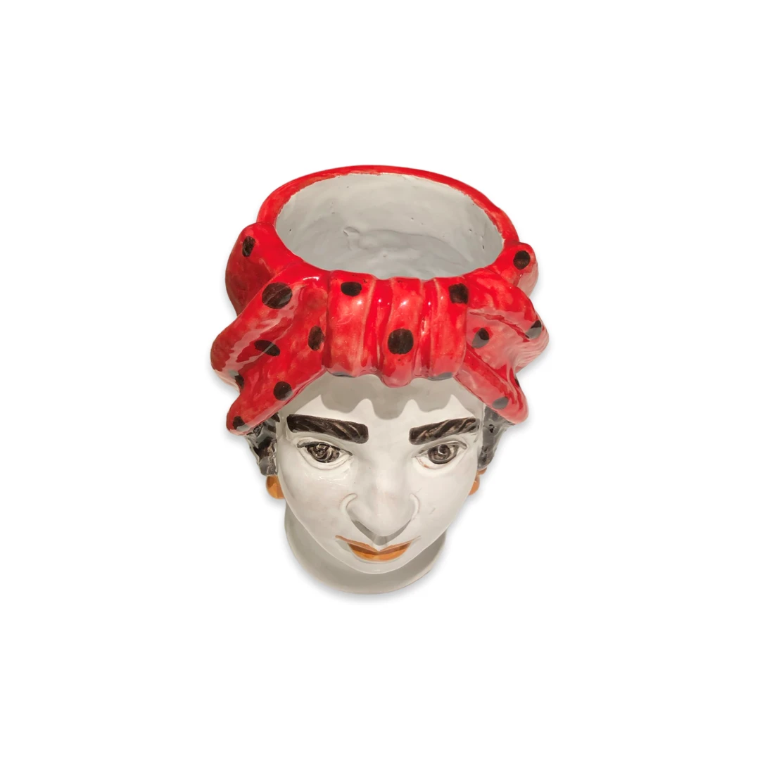 Small Woman Head Vase-Red - Image 2