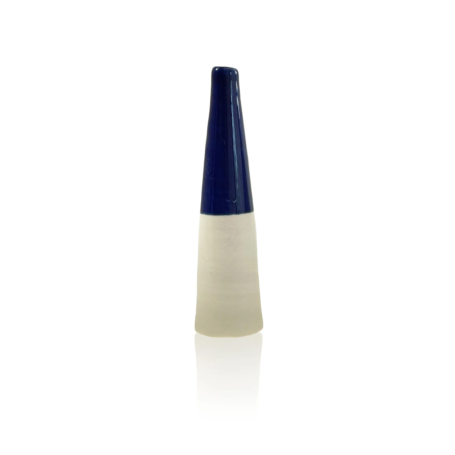 Ceramic Bottle Bud Vase - Deep Blue