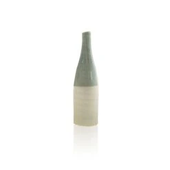 Ceramic Bottle Bud Vase - Light Blue