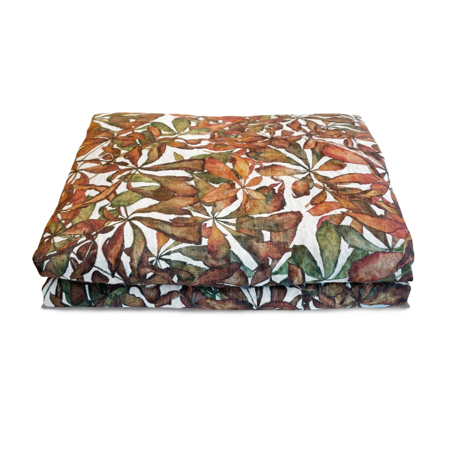 Autumn Leaves Horse Chestnut Linen Table Cloth - Image 2
