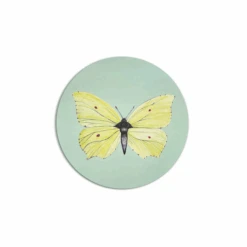 Brimstone Butterfly Coaster - Yellow