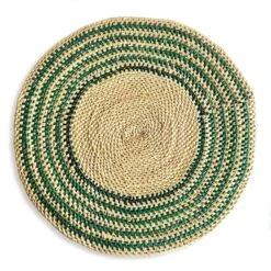 Multi Green Ring Hand Woven Straw Placemat