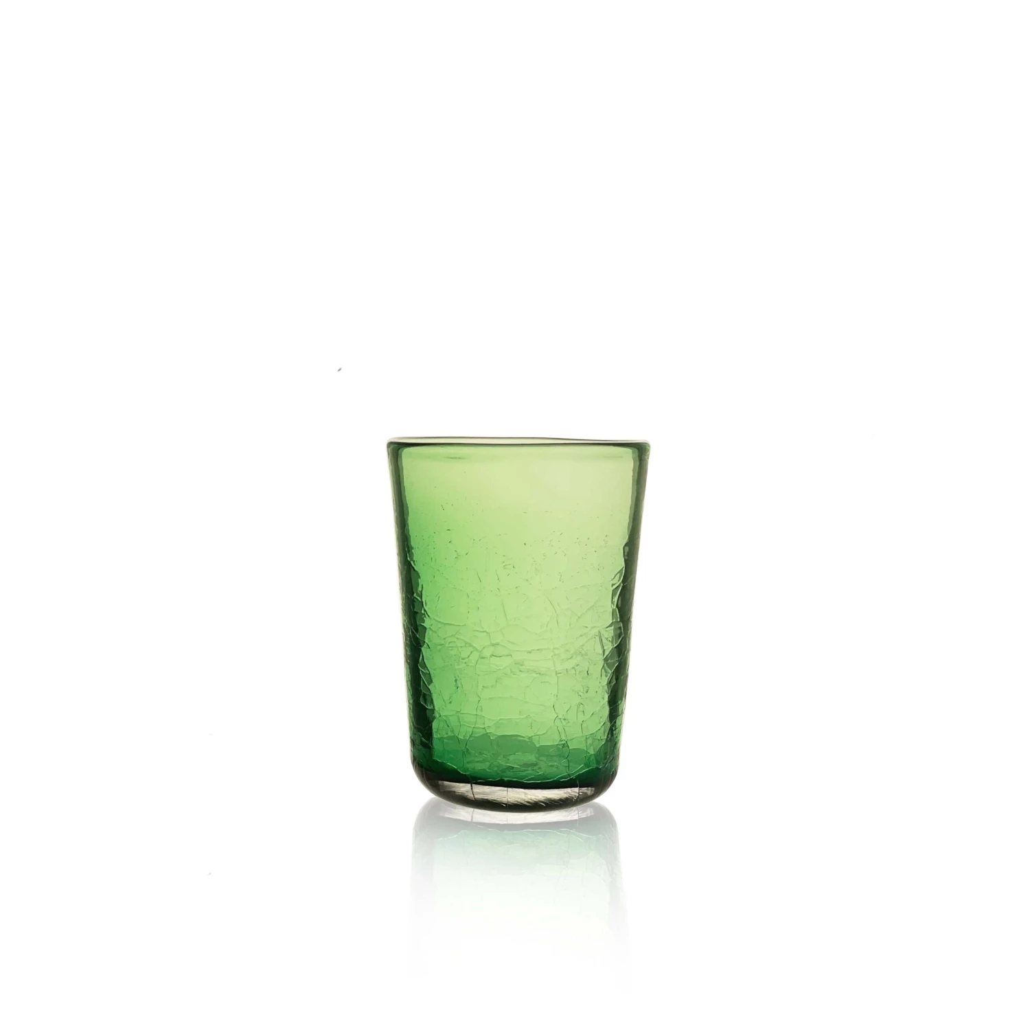 Emerald Crackled Glass Tumblers