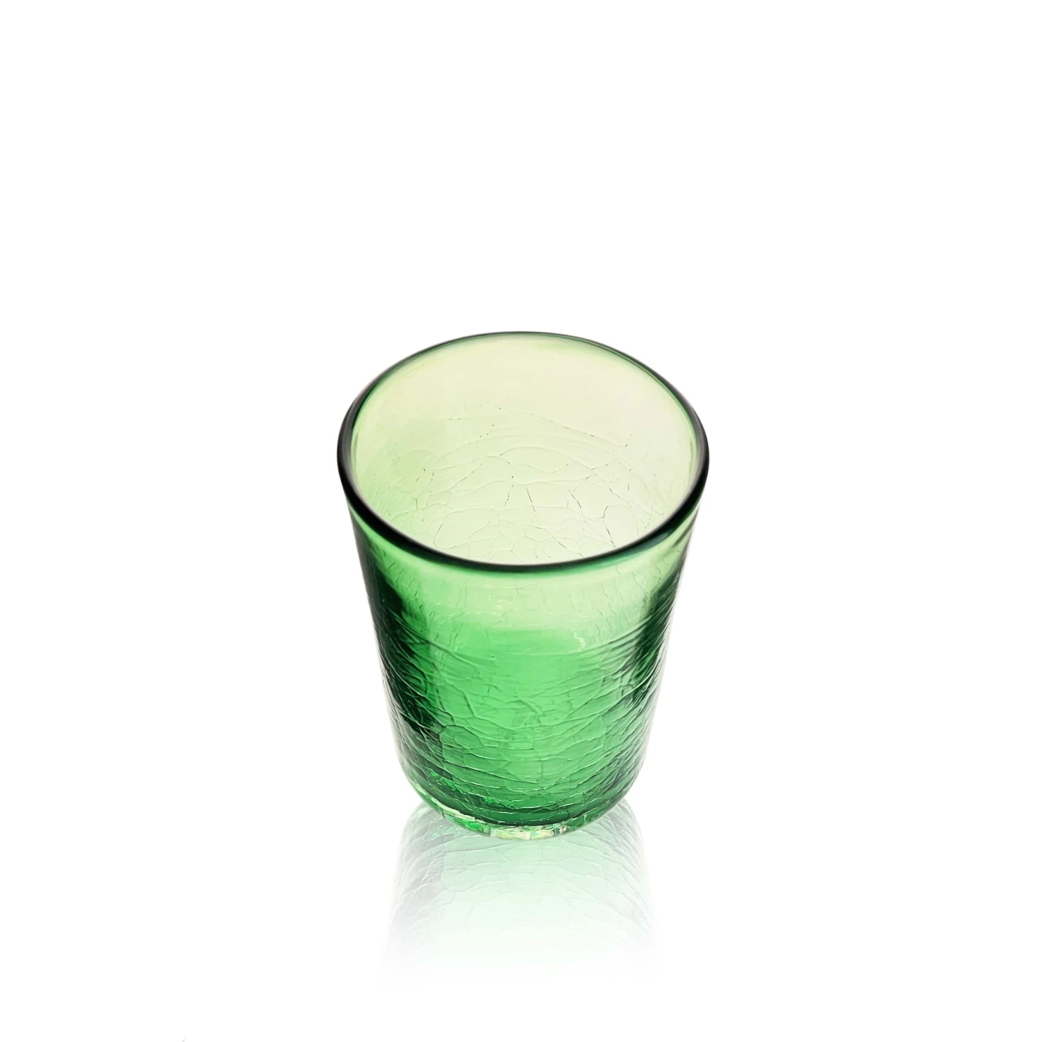 Emerald Crackled Glass Tumblers - Image 2