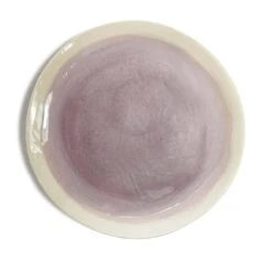 Hand Made Dinner Plate With Painted Plum Centre