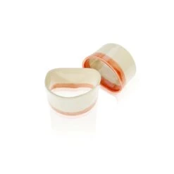 Ceramic Napkin Ring With Pink Stripe