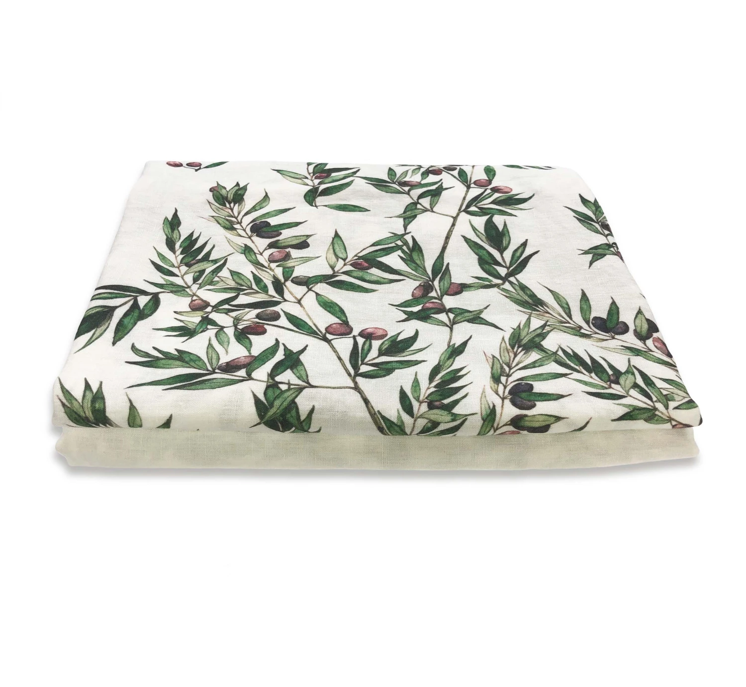 Olive Border Linen Table Cloth - Image 2