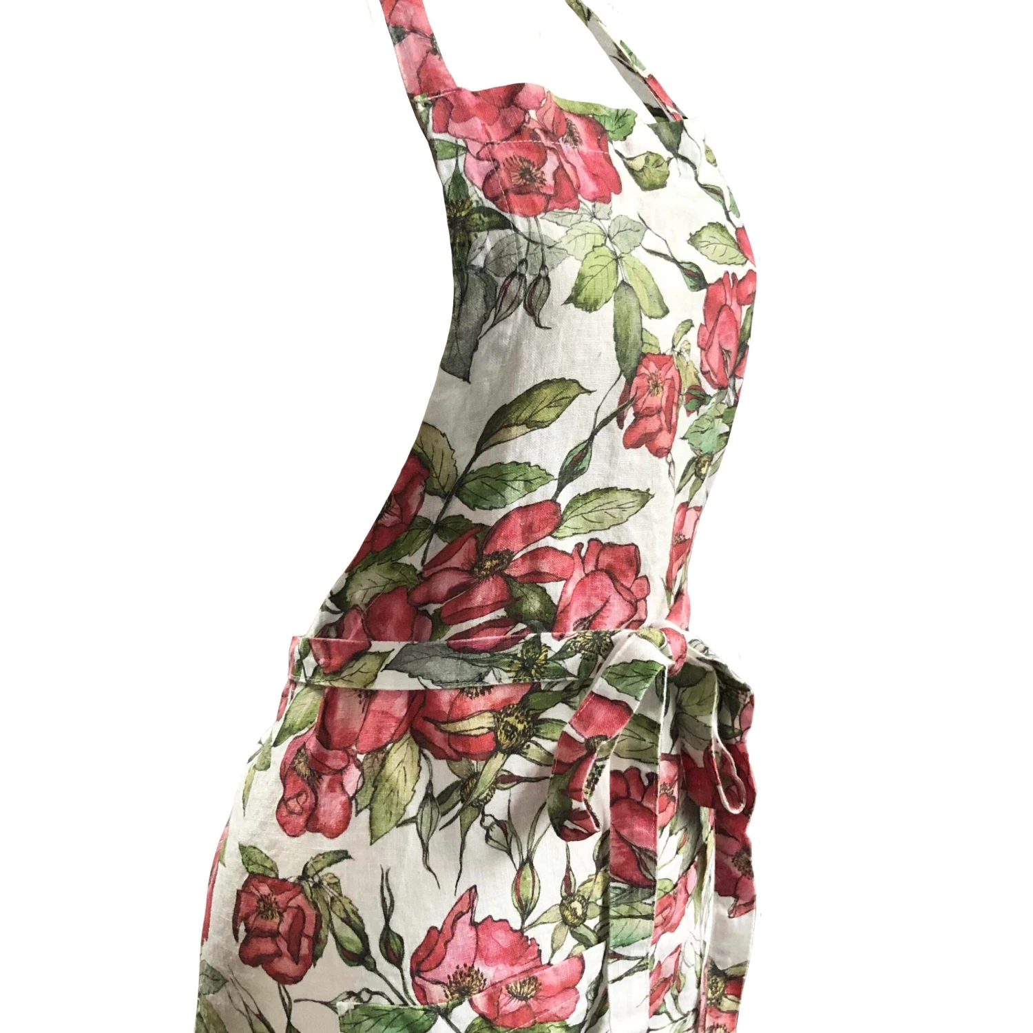 Rosa Rugosa Printed Linen Apron - Image 2