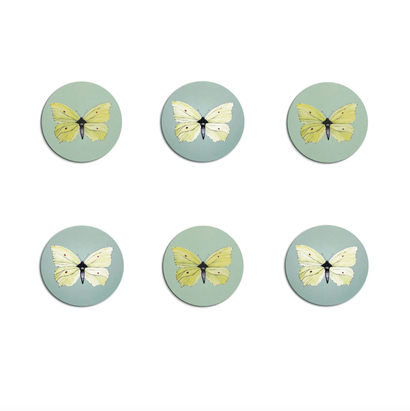 Brimstone Butterfly Coaster - Yellow - Image 2