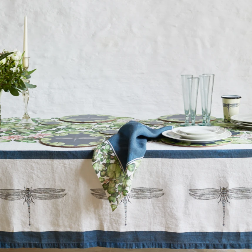 Dragonfly And Waterlily Table Cloth - Image 2