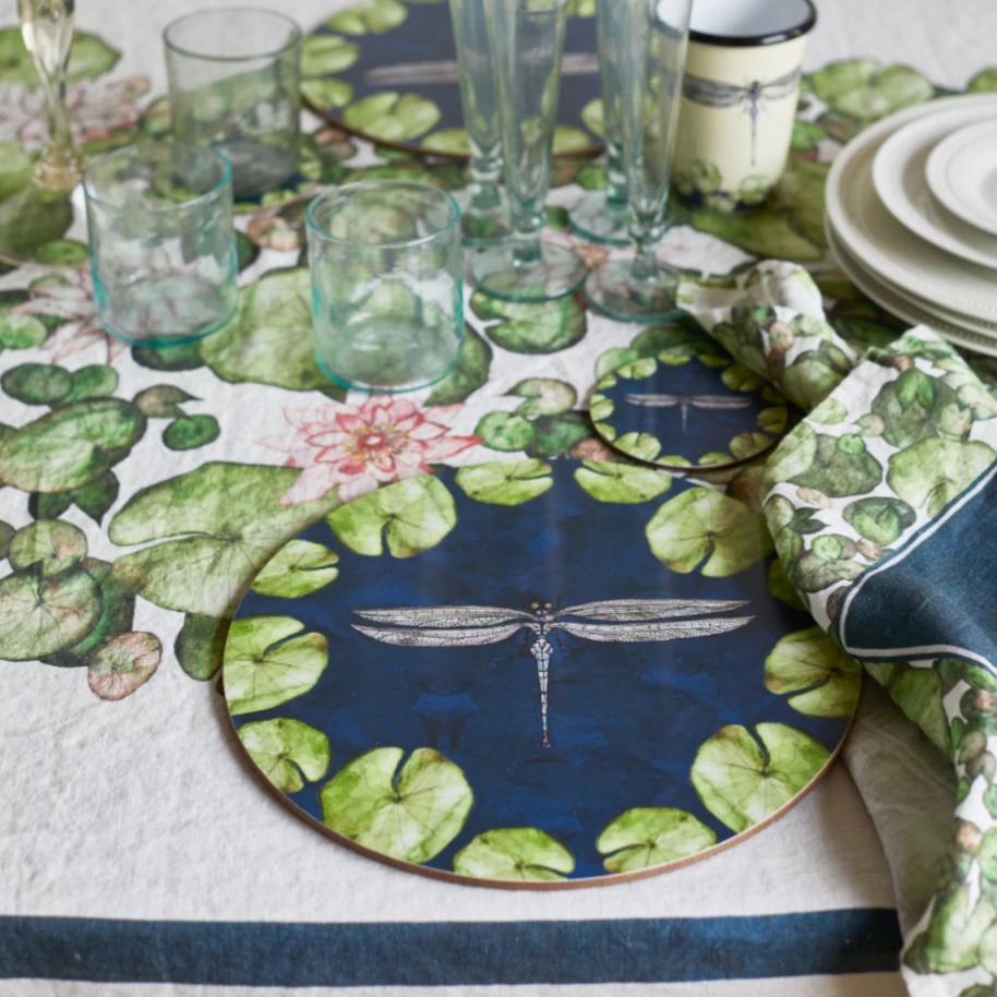 Dragonfly And Waterlily Table Cloth - Image 3