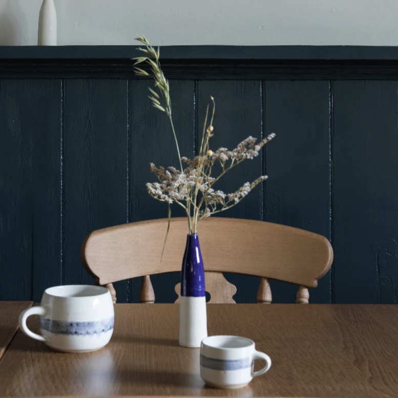 Ceramic Bottle Bud Vase - Deep Blue - Image 2