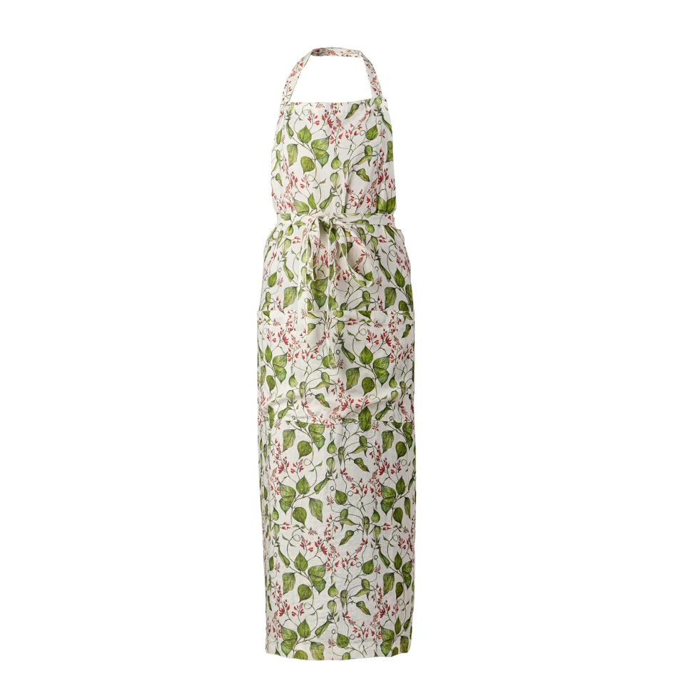 Bean Flower Printed Linen Apron