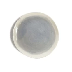 Hand Made Dessert Plate With Painted Light Blue Centre