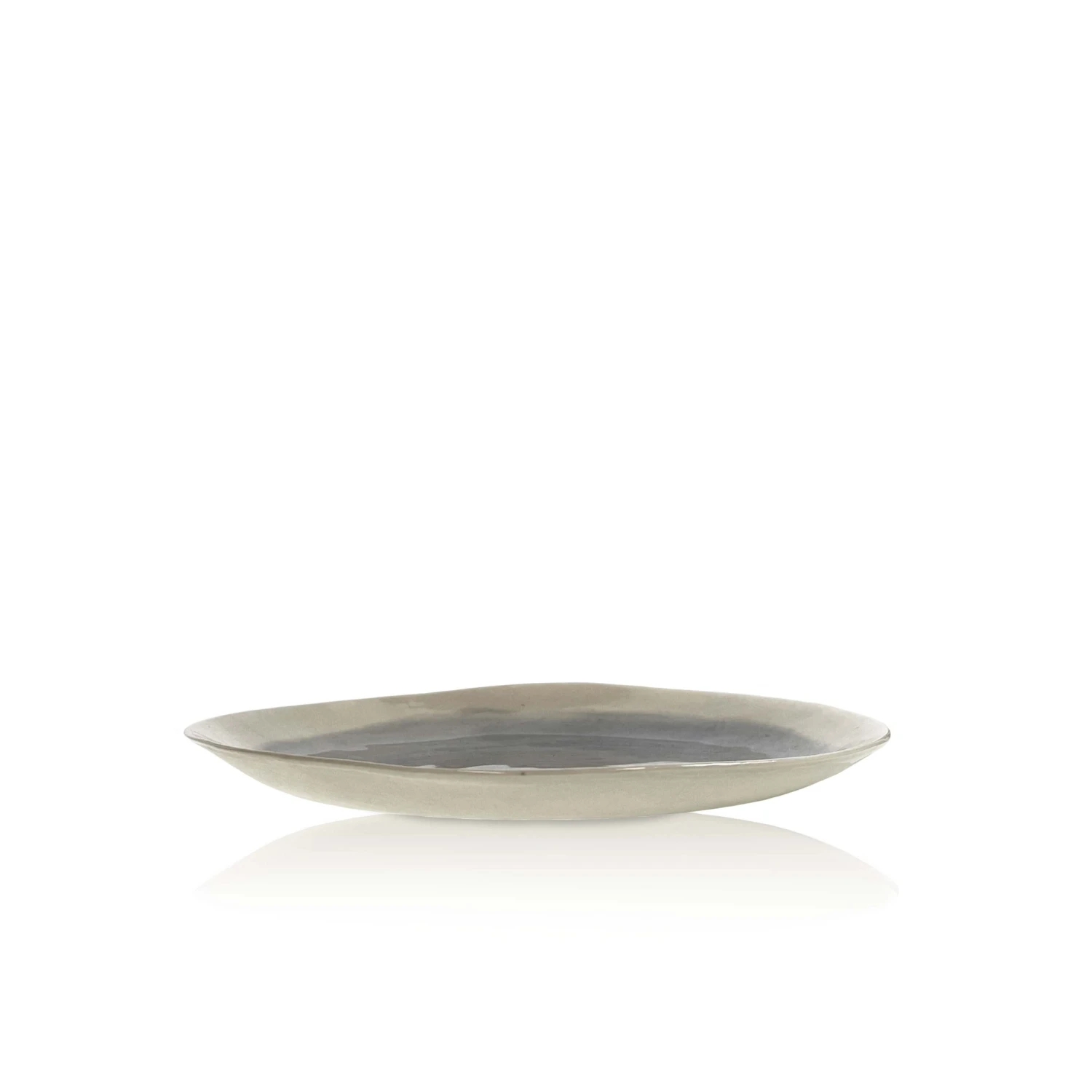 Hand Made Dessert Plate With Painted Light Blue Centre - Image 2