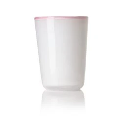 Thyme Hand Blown Water Glass In White/Ruby