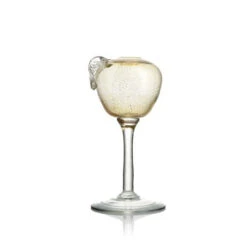 Apple Bud Vase With Stem - Gold