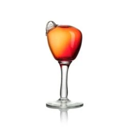 Apple Bud Vase With Stem - Red