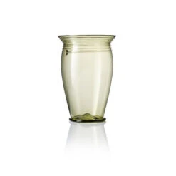 Spiral Line Glass Vase In Green