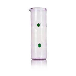 Tall Glass Jug In Violet With Green