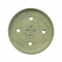 Ceramic Soap Dish In Olive