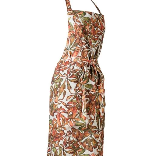 Autumn Leaves Horse Chestnut Linen Apron - Image 2